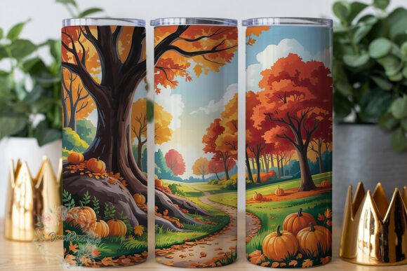 Autumn Forest Pumpkins 20oz Tumbler Wrap