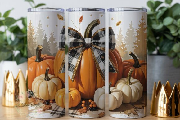 Autumn Plaid Pumpkin 20oz Tumbler Wrap