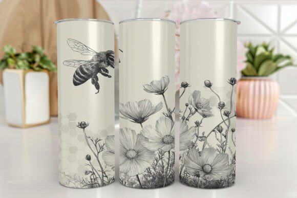 Bee Tumbler Wrap 20oz Skinny Sublimation