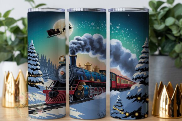 Christmas Train Winter Night Tumbler
