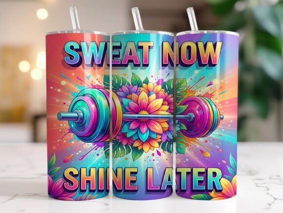 Colorful Gym Motivation Quote Tumbler