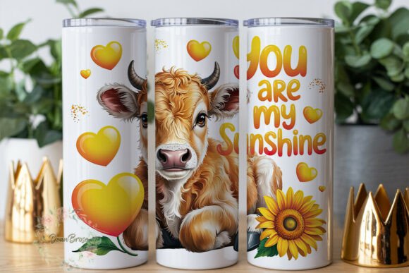 Cute Highland Cow Sunshine Tumbler Wrap