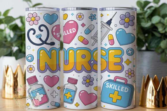 Cute Nurse Cartoon 20oz Tumbler Wrap