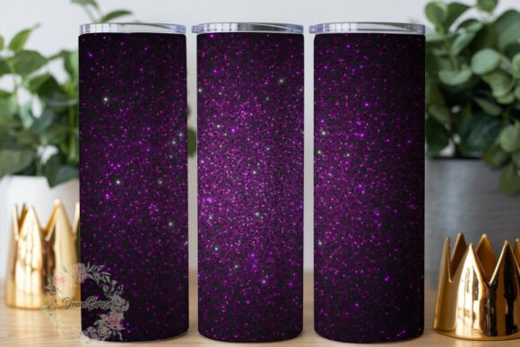 Dark Purple Glitter 20oz Tumbler Wrap