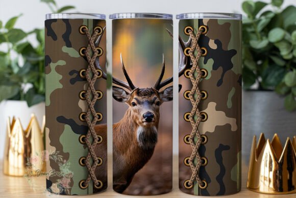 Deer Camo Boot Lacing 20oz Tumbler Wrap