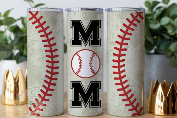 Distressed Baseball MOM 20oz Tumbler
