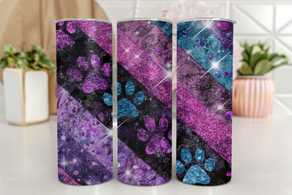 Dog Paw Prints Tumbler Wrap Sublimation