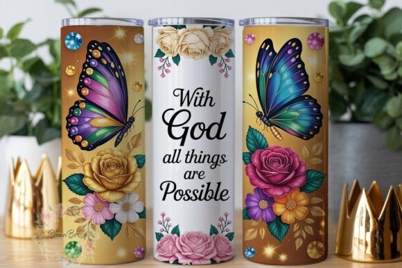 Faithful Butterfly Rose 20oz Tumbler