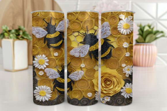 Glitter Bee Tumbler Design Tumbler Wrap