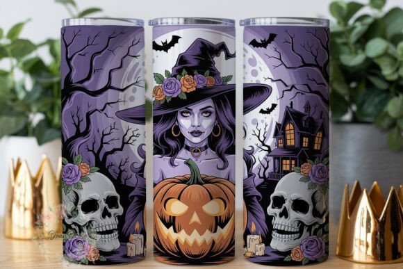 Gothic Witch Skull 20oz Tumbler Wrap