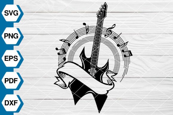 Guitar and Music Notes SVG EP688