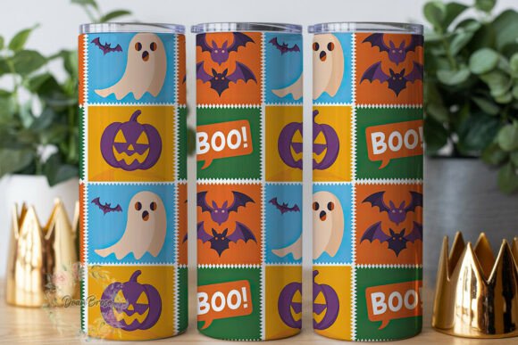 Halloween Grid Fun 20oz Tumbler Wrap