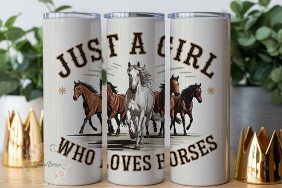 Horse Lover Just a Girl Skinny Tumbler