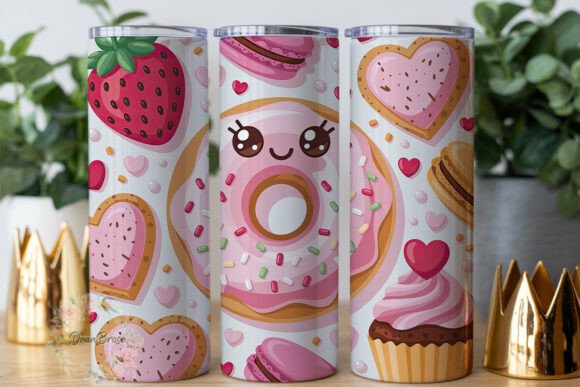 Kawaii Donut Hearts 20oz Tumbler Wrap