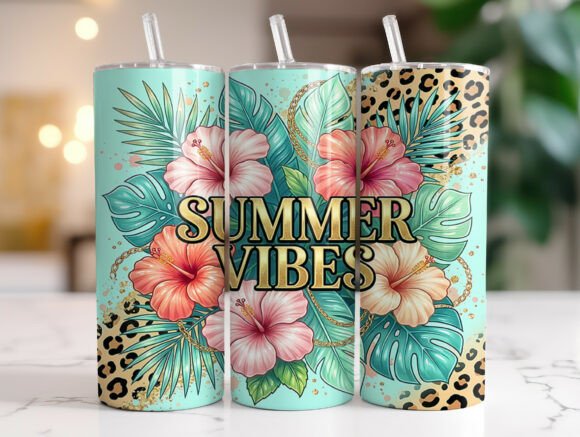 Leopard Print Summer Vibes Tumbler Wrap