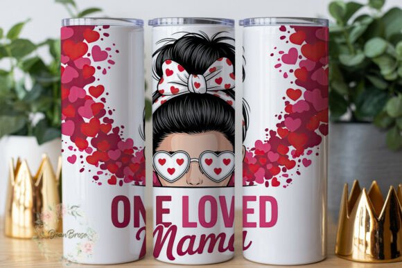 Messy Bun Mama Heart 20oz Tumbler Wrap