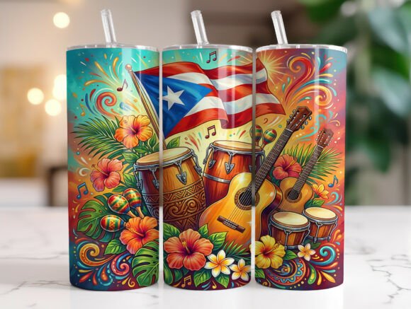 Puerto Rico Salsa Music 20oz Tumbler PNG