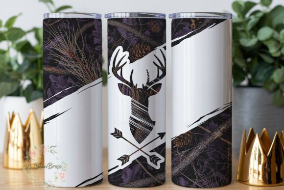 Purple Camo Deer 20oz Tumbler Wrap