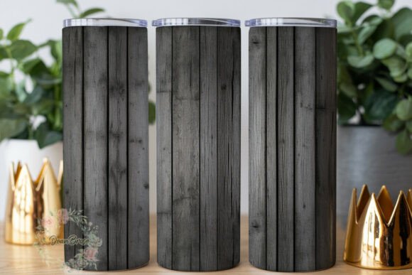 Rustic Gray Wood Grain Tumbler Wrap