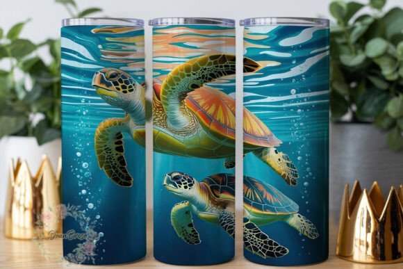 Vibrant Sea Turtles Ocean 20oz Tumbler