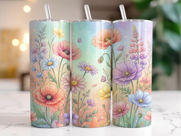 Wildflower Pastel Floral 20oz Tumbler